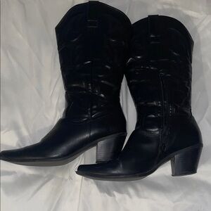 Natasha Couture Black Heeled Boots